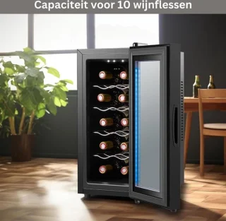 Luxe Zwarte Wijnkoelkast - Wijnklimaatkast & Champagnekoeler