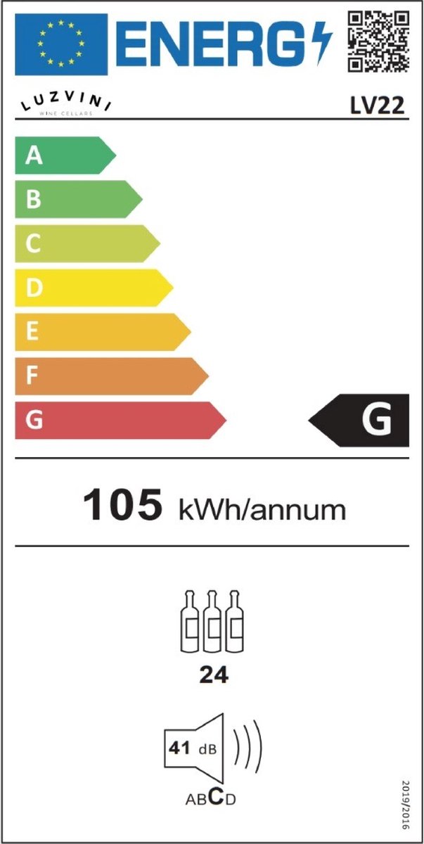 Wat vinden we goed aan de LuzVini inbouw wijnkoelkast 22 flessen wit