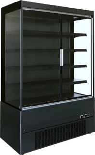 MCB130H wandkoeler zwart glasdeuren