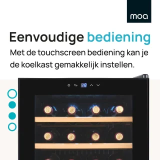 MOA Wijnkoelkast 24 Flessen Zwart Vrijstaand