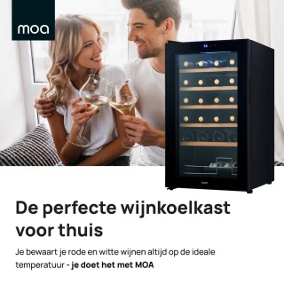 MOA Wijnkoelkast 24 Flessen Zwart Vrijstaand