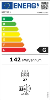 Nestor M NWXE227GN1 Inbouw Wijnkoelkast 60 cm 2 Zone 27 Flessen