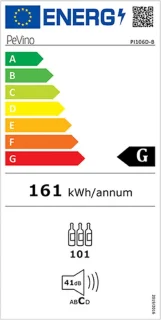PeVino Inbouw Wijnklimaatkast 178 cm 2 Zones 101 Flessen