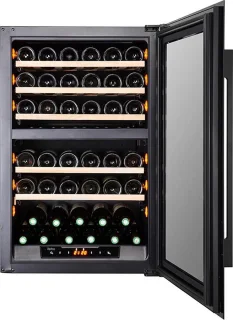 Pevino Majestic Inbouw Wijnkoelkast 42 Flessen 2 Zones Zwart
