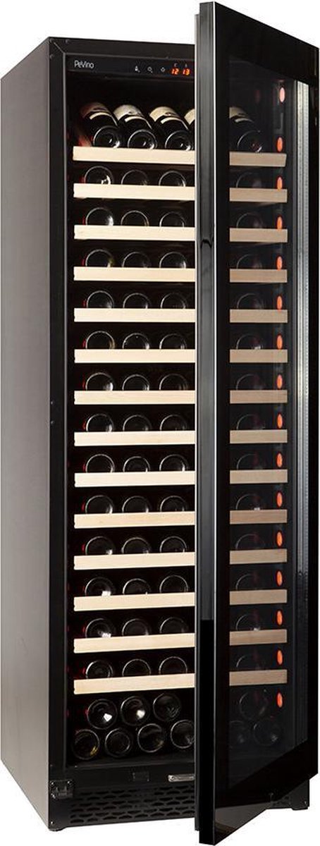 De PeVino NG 200 Wijnbewaar/Serveerkast 159 flessen zwart in één oogopslag