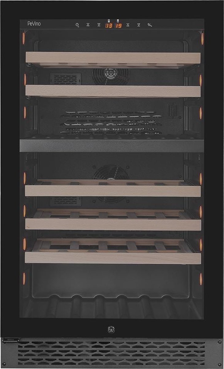 De PeVino NG 88 Wijnklimaatkast 74 flessen 2 zones in één oogopslag