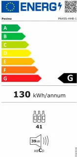 Pevino Noble PN45S-HHB-1 41 flessen wijnklimaatkast zwart