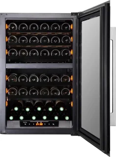 PeVino PI48D-S 42 Flessen Inbouw Wijnklimaatkast Zwart/RVS
