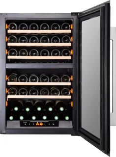 PeVino PI48D-S 42 Flessen Inbouw Wijnklimaatkast Zwart/RVS