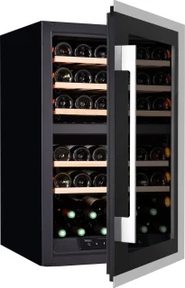 PeVino PI48D-S 42 Flessen Inbouw Wijnklimaatkast Zwart/RVS