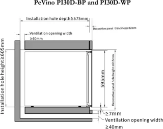 Pevino Premium PI30D-B 30 Flessen Inbouw Wijnkoelkast