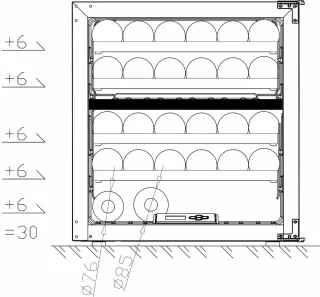 Pevino Premium PI30D-B 30 Flessen Inbouw Wijnkoelkast