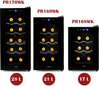 PRIMO PR168WK Wijnkoelkast 6 Flessen Zwart