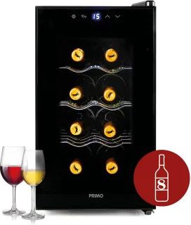 PRIMO PR169WK Wijnkoelkast 8 Flessen Zwart