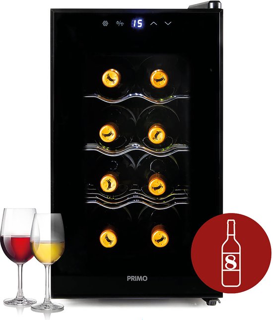 PRIMO PR169WK Wijnkoelkast 8 Flessen Zwart review