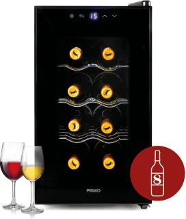 PRIMO PR169WK Wijnkoelkast 8 Flessen Zwart