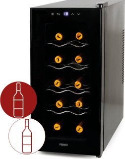 PRIMO PR170WK Wijnkoelkast 10 Flessen Zwart