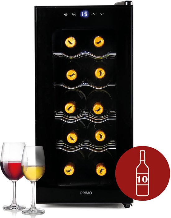 PRIMO PR170WK Wijnkoelkast 10 Flessen Zwart review