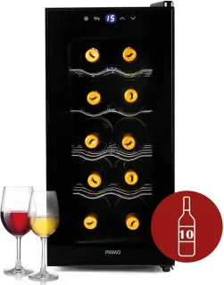 PRIMO PR170WK Wijnkoelkast 10 Flessen Zwart