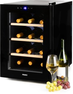 PRIMO PR190WK Wijnkoelkast 12 Flessen Zwart