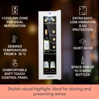 Shiraz 12 Slim Uno wijnkoelkast 32L Touch