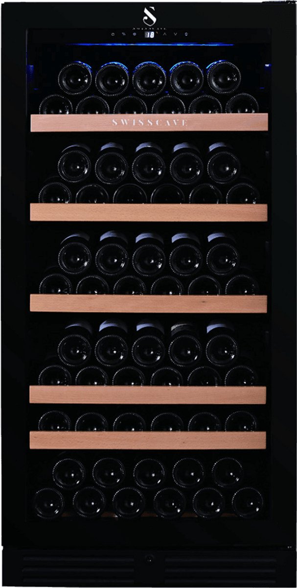 De SWISSCAVE WL355F 1-zone wijnkoelkast 120cm 111 flessen in één oogopslag