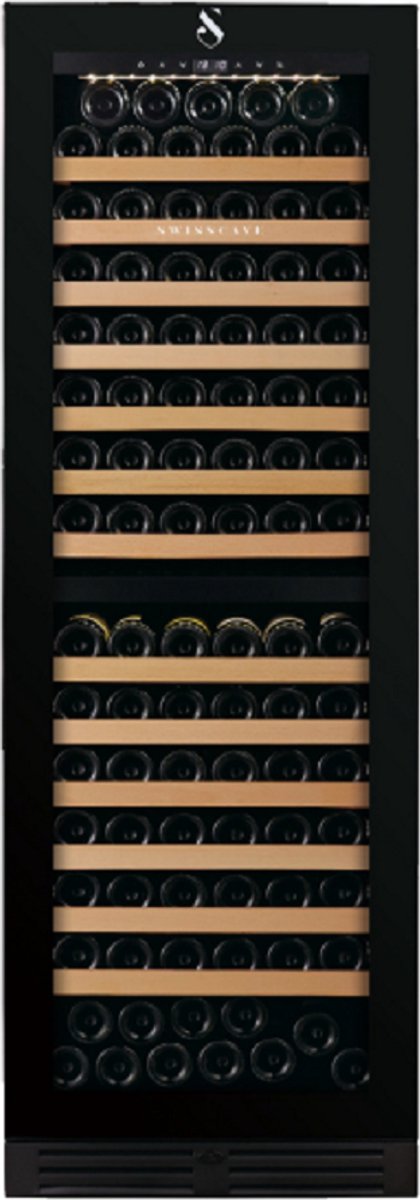 De SWISSCAVE WLB-460DF-MIX 2-Zonen Weinkühlschrank 172cm 152 Flaschen in één oogopslag