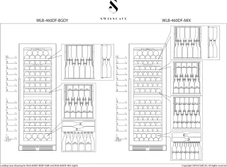 SWISSCAVE WLB-460DF-MIX 2-Zonen Weinkühlschrank 172cm 152 Flaschen