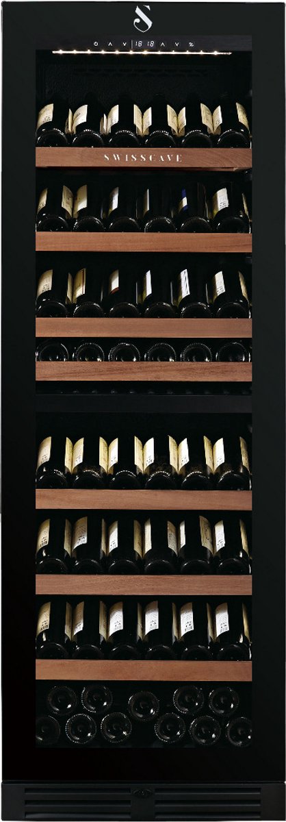 De SWISSCAVE WLB 460DFLD MIX 2-zone Wijnkoelkast 163 flessen in één oogopslag