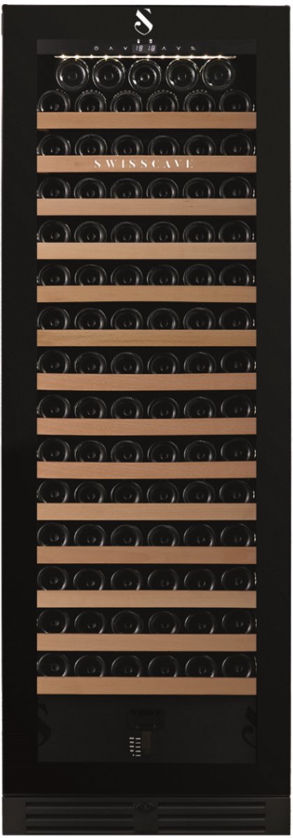 De SWISSCAVE WLB-460FHU-MIX 1-zone wijnkoelkast 172cm 168 flessen in één oogopslag