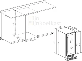 Temptech CLQ38DB wijnkoelkast 32 flessen zwart