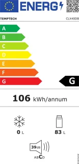 Temptech CLX40DB onderbouw wijnkoelkast