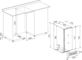 Temptech OX30DRB wijnkoelkast