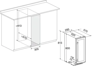 Temptech OX30DRB wijnkoelkast