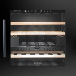 Temptech OZ60DB inbouwwijnkoelkast 28 flessen zwart