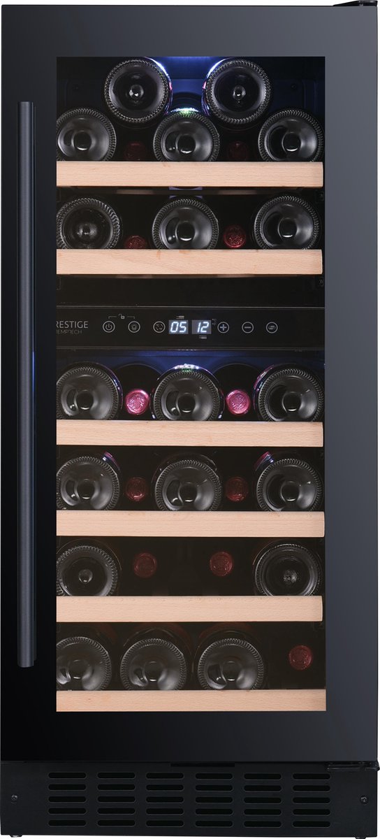 De Temptech PRESQ38DB wijnkoelkast 32 flessen 2 zones in één oogopslag