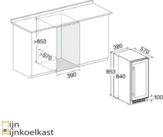 Temptech PRESQ38DB wijnkoelkast 32 flessen 2 zones