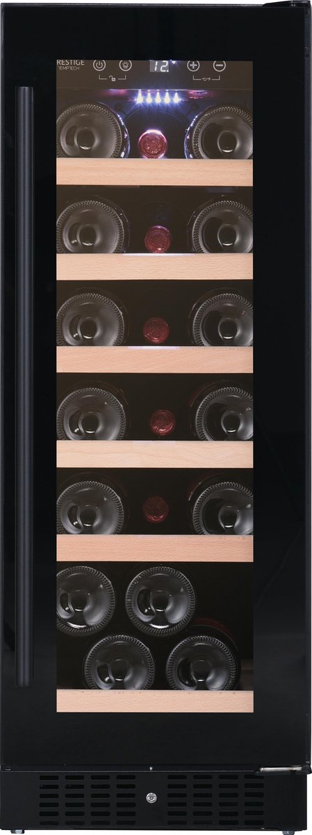 De Temptech PRESX30SB onderbouw wijnkoelkast 19 flessen in één oogopslag