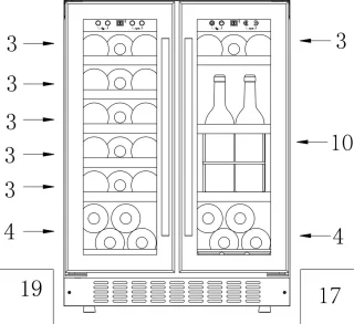 Temptech SOM2DX60DRB wijnkoelkast 36 flessen 2 zones