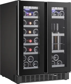Temptech SOM2DX60DRB wijnkoelkast 36 flessen 2 zones