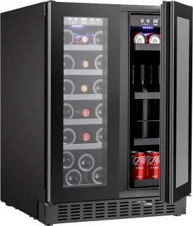 Temptech SOM2DX60DRB wijnkoelkast 36 flessen 2 zones