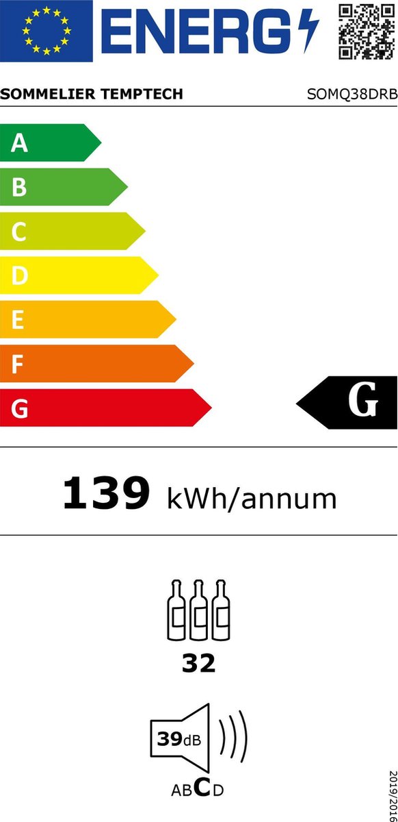 Wat vinden we goed aan de Temptech SOMQ38DRB wijnkoelkast 32 flessen