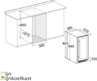 Temptech SOMQ38DRB wijnkoelkast 32 flessen