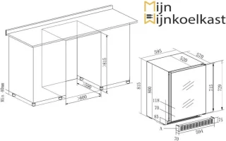 Temptech SOMX60DRB Wijnkoelkast 46 flessen