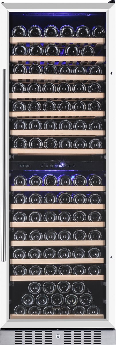 De Temptech WP180DCS wijnkoelkast 2 zones zilver in één oogopslag