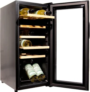 Vinata Premium Lavina 18-flessen wijnkoelkast zwart vrijstaand