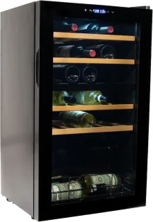 Vinata Premium Wijnkoelkast Cristallo 33 flessen zwart vrijstaand