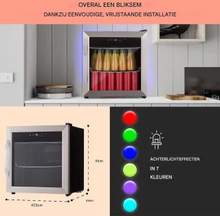 White-label Flessenkoelkast Minibar Zwart
