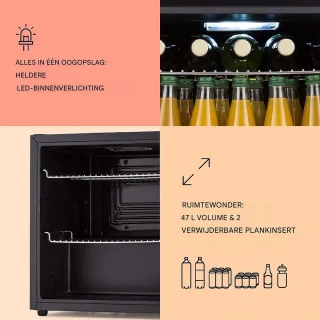 White-label Flessenkoelkast Minibar Zwart
