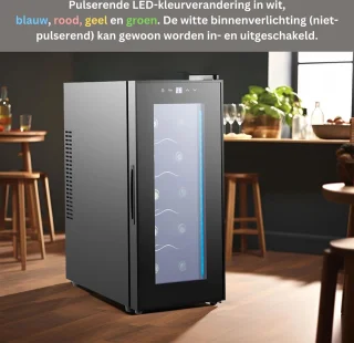 White-Label Wijnkoelkast Zwart